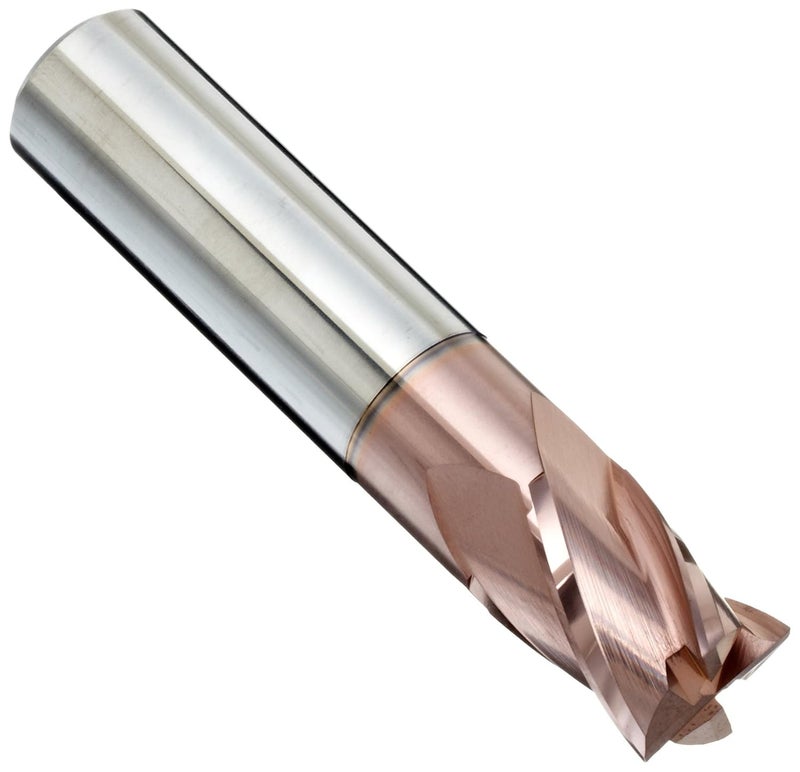 YG -1 G8A37 Carbide Corner Radius End Mill, Metric, Uncoated (Bright) Finish, 30 Deg Helix, 4 Flutes, 45mm Overall Length, 3mm Cutting Diameter, 6mm Shank Diameter, 0.1mm Corner Radius - Image 1